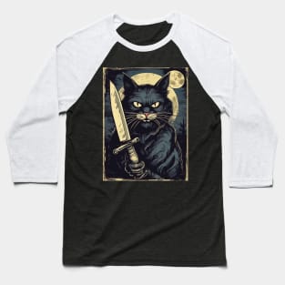 scary cat Baseball T-Shirt